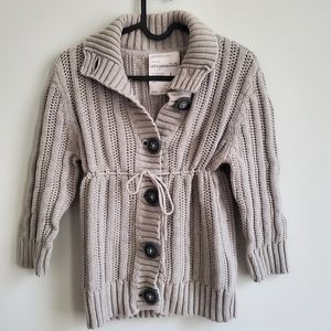 Aeropostale Sweater Womens 3/4 Sleeve Button Up Gray Cardigan Size L